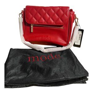 Mode Crimson Red Carryall Chain Crossbody Quilted Purse Handbag With Dustbag